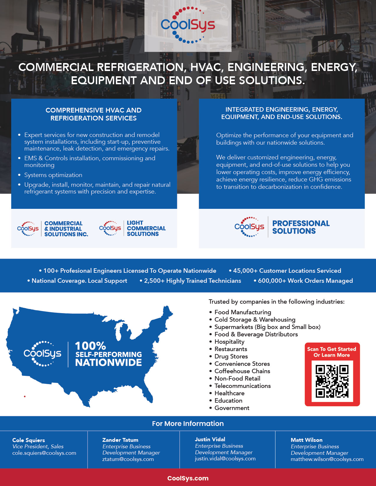COMMERCIAL REFRIGERATION, HVAC, ENGINEERING, ENERGY, EQUIPMENT AND END OF USE SOLUTIONS.