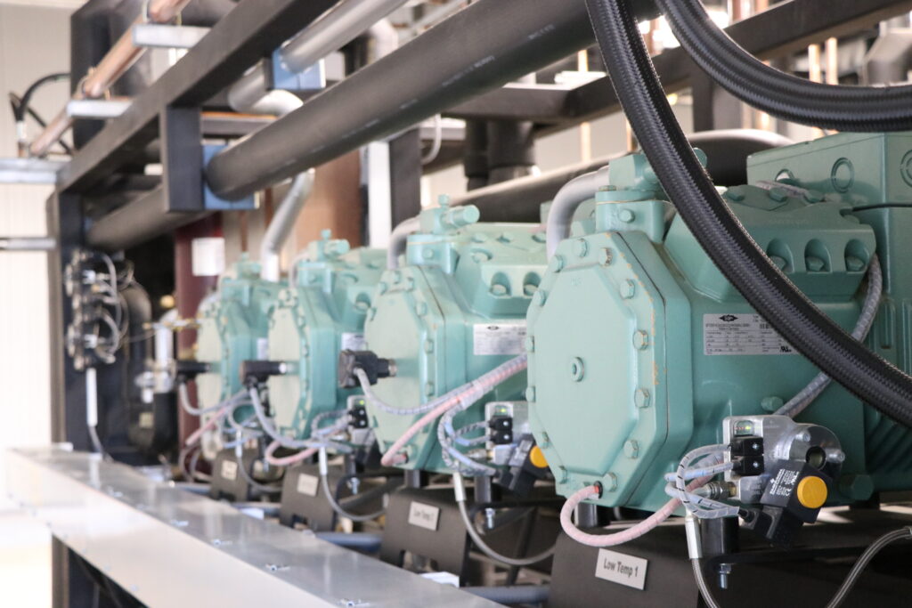 CO2 refrigeration equipment in a facility.