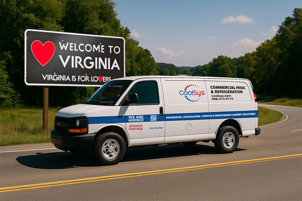 CoolSys delivers 24/7/365 commercial HVAC and refrigeration services across Virginia.