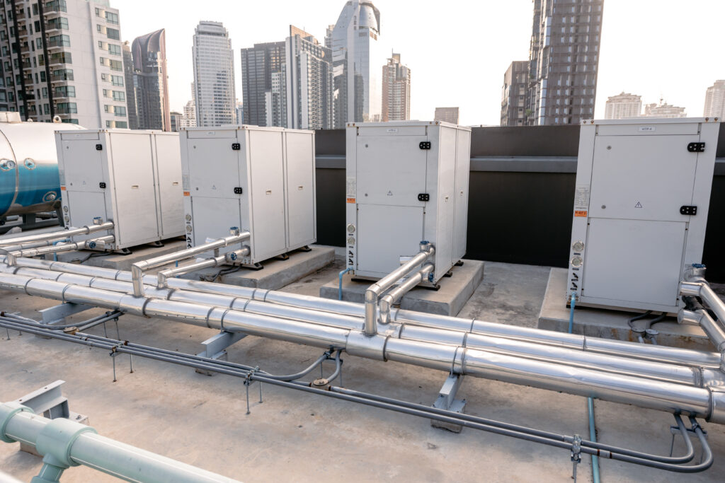 Heat pump on commercial building