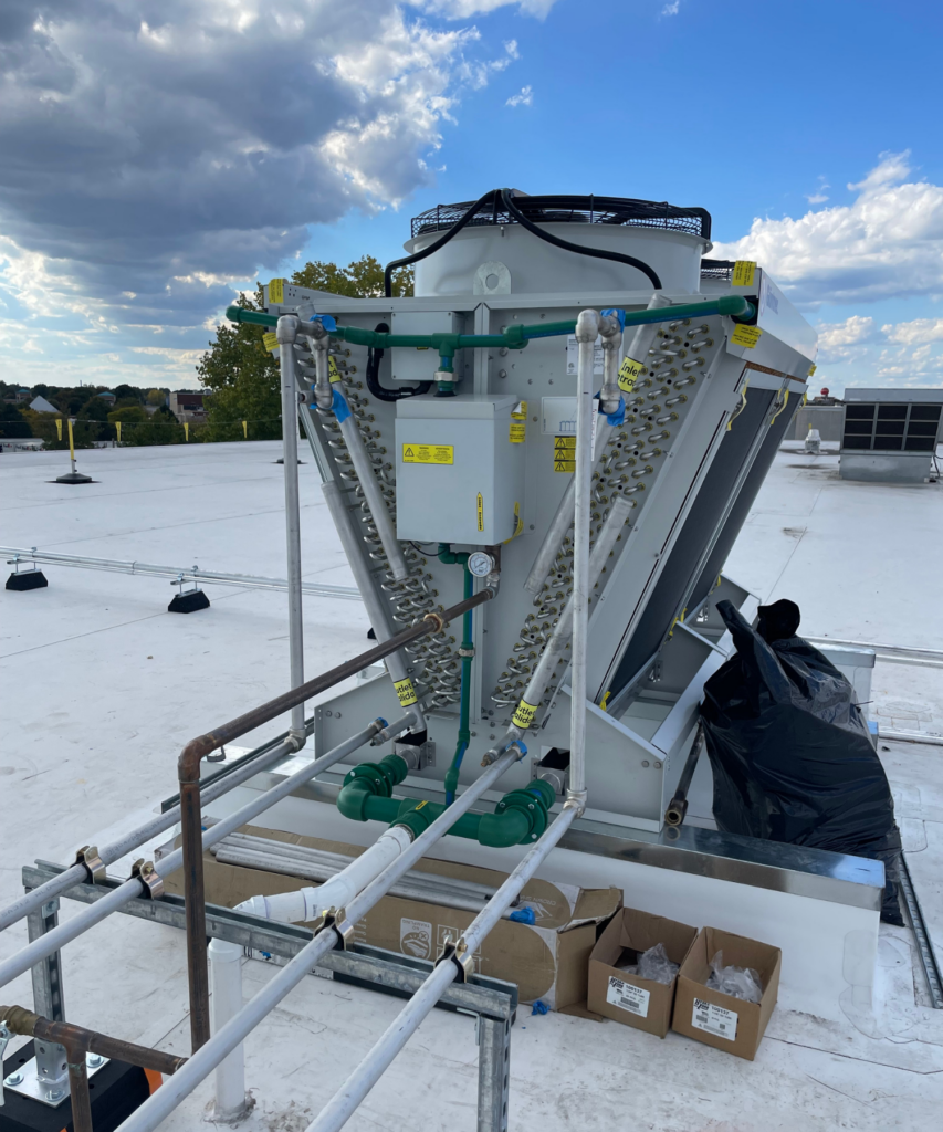 New, recently installed rooftop equipment