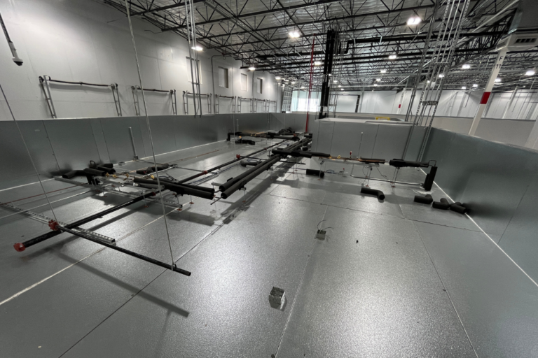 Warehouse showcasing new piping